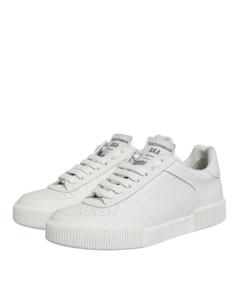 Dolce & Gabbana White Miami Leather Low Top Sneakers Shoes